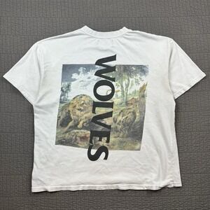 Darc Sport T Shirt Men's XXL White Wolves Bodybuilding Gym Workout Boxy Fit